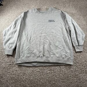 Hollister Sweater Mens XL Gray Script Logo Blank Streetwear Crewneck‎ Sweatshirt